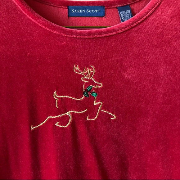 Karen Scott Christmas Top - Picture 3 of 8